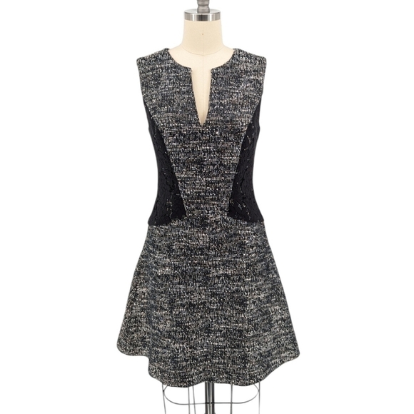 Banana Republic Dresses & Skirts - Banana Republic Tweed Lace A Line Dress Black 4 preppy fall winter Business
